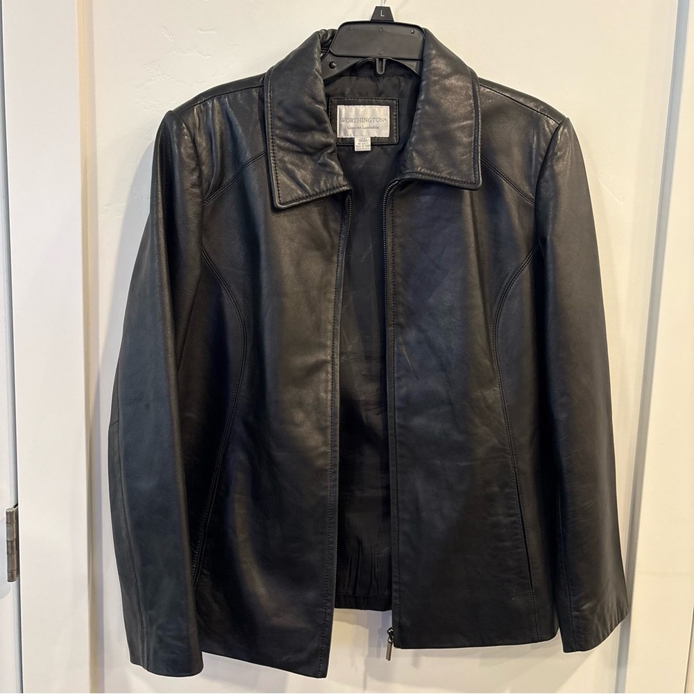Worthington Vintage Leather Lambskin Jacket Size L